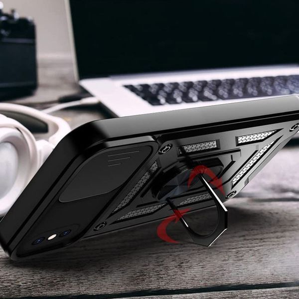 Ударостійкий чохол Camshield Serge Ring для Apple iPhone X / XS (5.8") Black 208-05566 фото