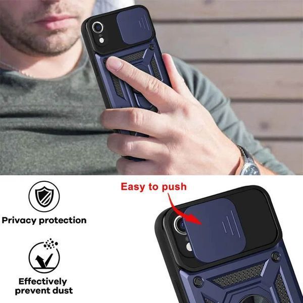 Ударопрочный чехол Camshield Serge Ring для Apple iPhone XR (6.1") Blue 208-05563 фото