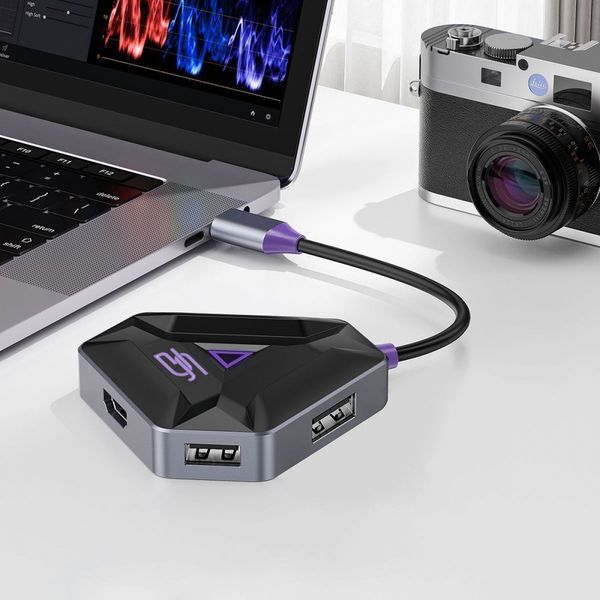 Type-C-Хаб Proove Gaming Spectre (2*USB3.0 + Type-C + PD100W + HDMI) dark gray 656-02555 фото