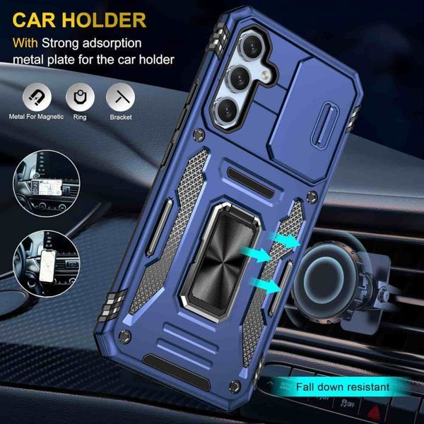 Ударостійкий чохол Camshield Army Ring для Samsung Galaxy A34 5G Navy Blue 777-05096 фото