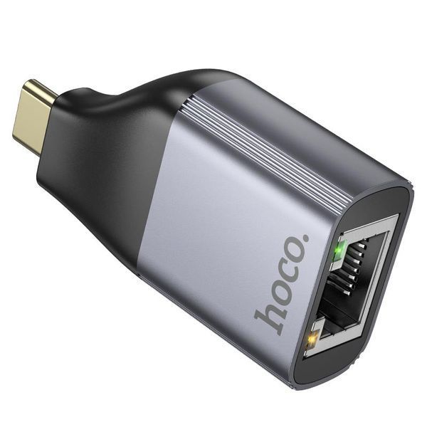 Перехідник Hoco UA35 Type-C to RJ45 100 Mbs Metal grey ILSO-00000077149-1 фото