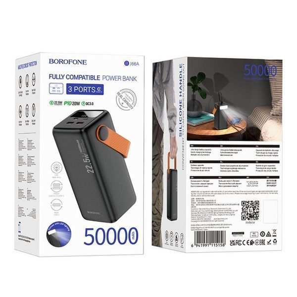Power Bank Borofone BJ66A Magnifico 22.5W+PD20 50000 mAh Черный 656-03276 фото