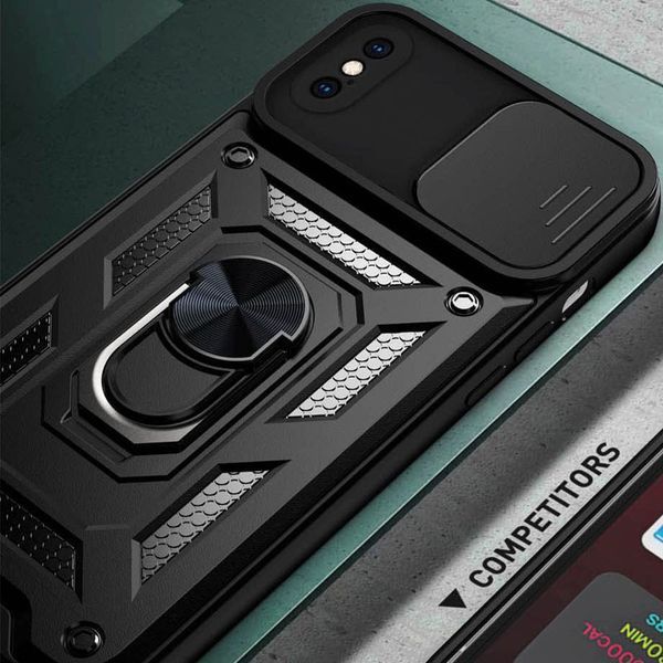 Ударостійкий чохол Camshield Serge Ring для Apple iPhone X / XS (5.8") Black 208-05566 фото