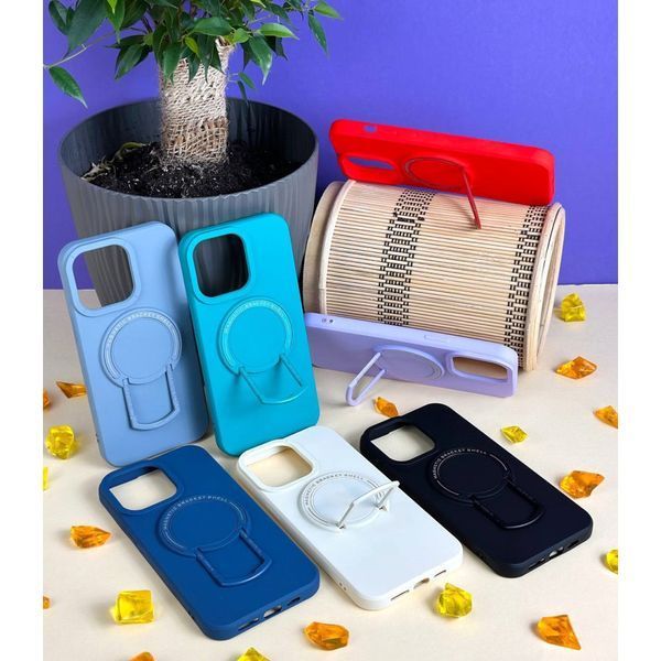 Чохол TPU Back Case Metal Stand with MagSafe для iPhone 14 Pro Max White 214-02143 фото
