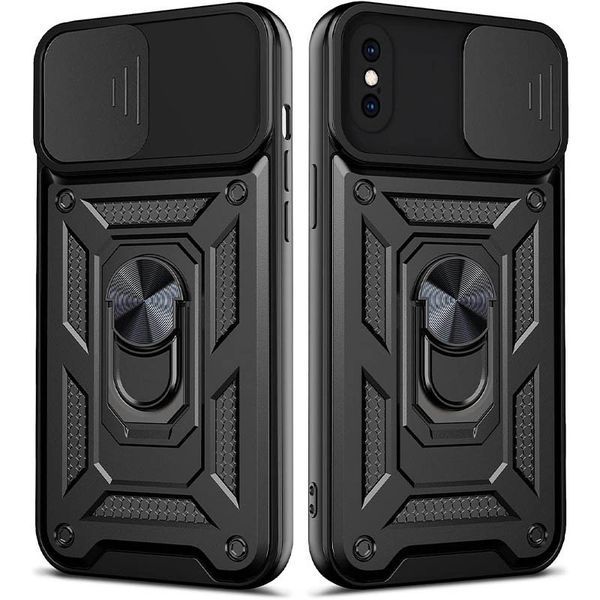 Ударостійкий чохол Camshield Serge Ring для Apple iPhone X / XS (5.8") Black 208-05566 фото