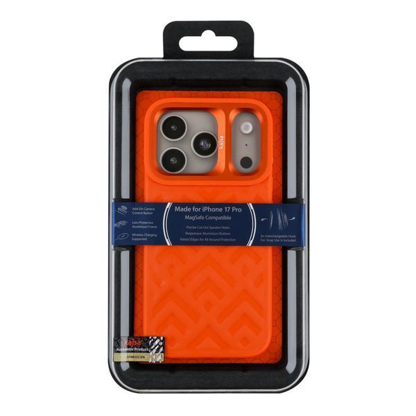 Чохол Kajsa Briquette Collection Rhombus with MagSafe для iPhone 17 Pro Orange Plus B-Ring 2020000509363 фото