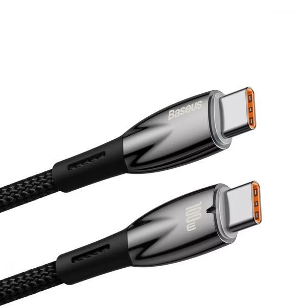 Кабель Baseus Glimmer Series Fast Charging Type-C to Type-C 100W (1m) Black 209-00219 фото
