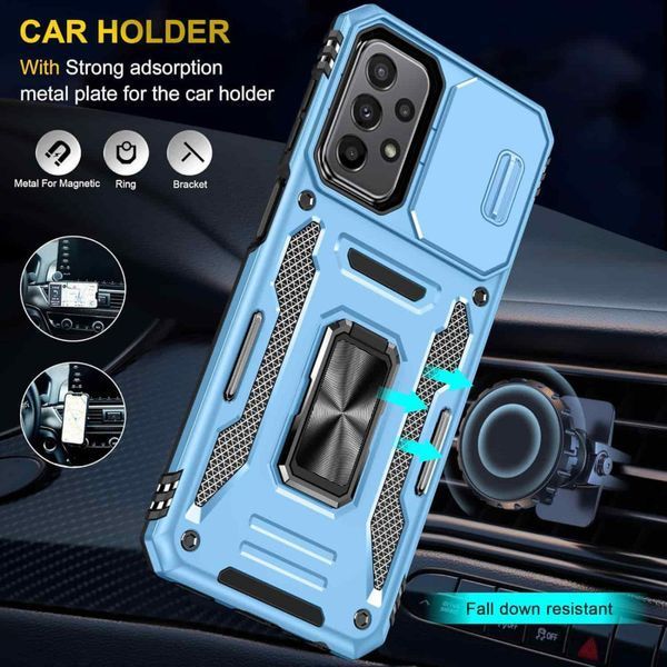Ударопрочный чехол Camshield Army Ring для Samsung Galaxy A23 4G Light Blue 777-05146 фото