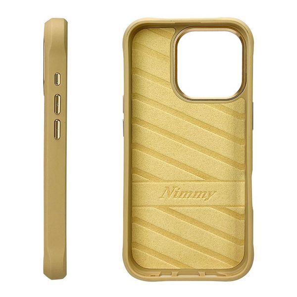 Чехол TPU+PC Nimmy 3D with Metal Buttons для iPhone 16 Pro Cat Khaki 656-02544 фото
