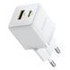 Мережевий зарядний пристрій Baseus Palm Fast Charger C+U 20W EU Moon White P10111608213-00 фото 5
