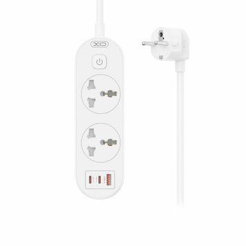 Мережевий фільтр XO WL31 30W (2 розетки +1USB-A+2USB-C) з вимикачем 1,5м білий XO-WL31 фото