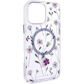 TPU+PC чехол Clear Garden with MagSafe для Apple iPhone 16e\17e (6.1") Cherry Petal 777-08211 фото