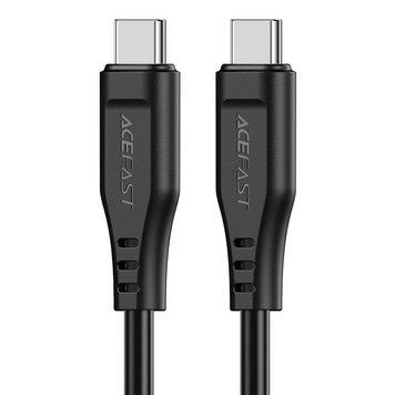 Кабель ACEFAST C3-03 Type-C to Type-C 3A, 60W, 1.2m, TPE, TPE connectors, Black 6974316280842 фото