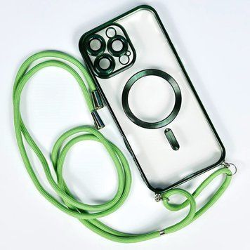 Чехол Crossbody Lanyard with Magsafe с шнурком для iPhone 13 Pro Green 214-02621 фото