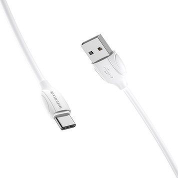 Кабель BOROFONE BX19 USB to Type-C 3A, 1m, PVC, TPE connectors, White 6931474701800 фото