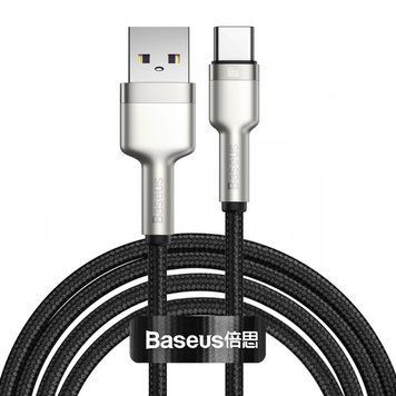 Кабель Baseus Cafule Metal Data Type-C 66W (2m) Black CAKF000201 фото