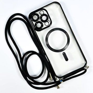 Чехол Crossbody Lanyard with Magsafe с шнурком для iPhone 15 Pro Black 214-02671 фото