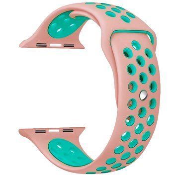 Силиконовый ремешок с перфорацией для Apple Watch 38/40/41 mm Розово-бирюзовый 212-00146 фото