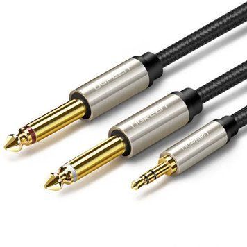 Аудіокабель UGREEN AV126 3.5mm TRS to Dual 6.35mm TS Audio Cable 2m (Gray)(UGR-10615) UGR-10615 фото