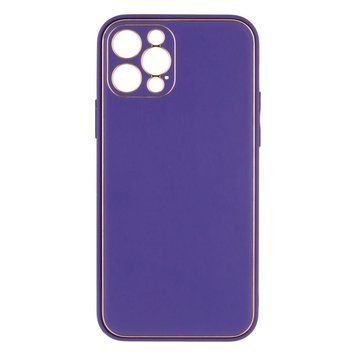 Чохол Leather Gold with Frame для iPhone 12 Pro Purple 207-00368 фото