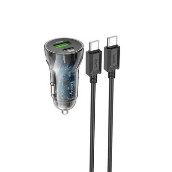 Автомобільний зарядний пристрій HOCO Z47A Transparent Discovery Edition dual port PD30W+QC3.0 car charger 656-00350 фото