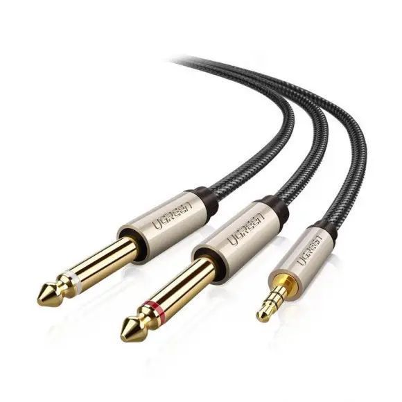 Аудіокабель UGREEN AV126 3.5mm TRS to Dual 6.35mm TS Audio Cable 2m (Gray)(UGR-10615) UGR-10615 фото