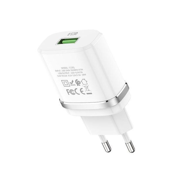 Сетевое зарядное устройство HOCO C12Q Smart QC3.0 charger 18W White 6931474716262 фото