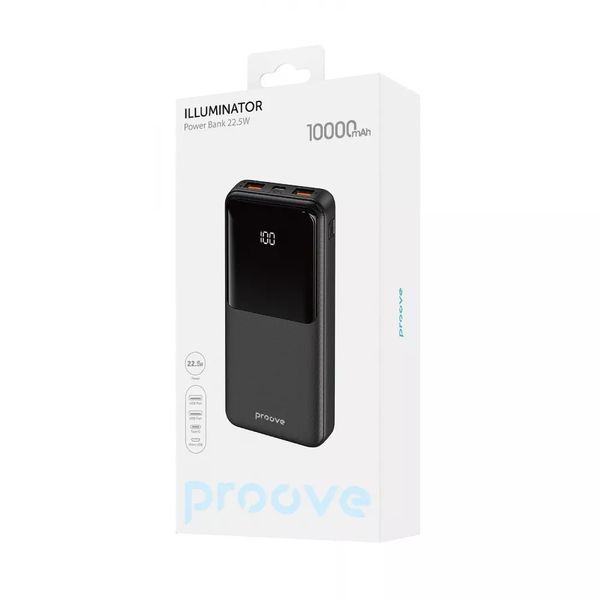 Портативна батарея Proove Illuminator 22.5W 10000mAh Чорна 216-00077 фото