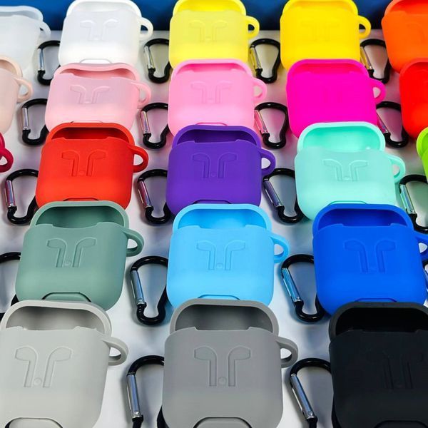 Силіконовий чохол із карабіном для навушників AirPods 2 Lemon 203-00432 фото