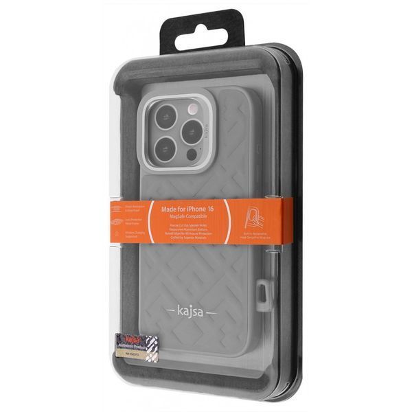 Чохол Kajsa Rhombus Collection with Magnetic Ring iPhone 16 Gray 656-08182 фото
