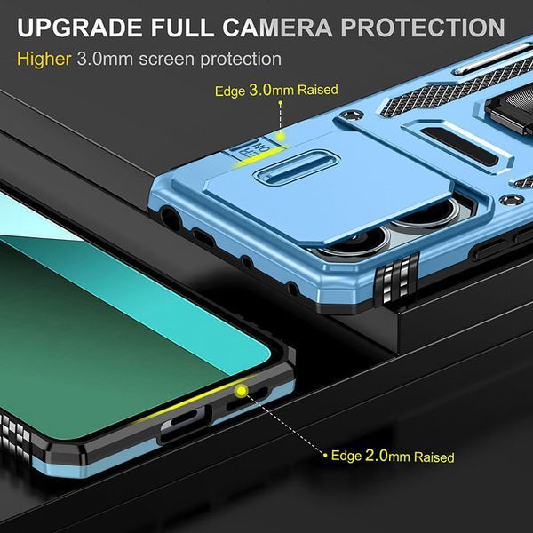 Ударостійкий чохол Camshield Army Ring для Xiaomi Redmi Note 13 4G Light Blue 777-04997 фото