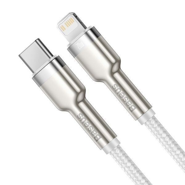 Кабель Baseus Cafule Series Metal Data Cable Type-C to iP PD 20W 2m White CATLJK-B02 фото