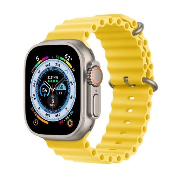 Силіконовий рифлений ремінець Ocean для Apple Watch 38/40/41 mm Жовтий 212-00486 фото