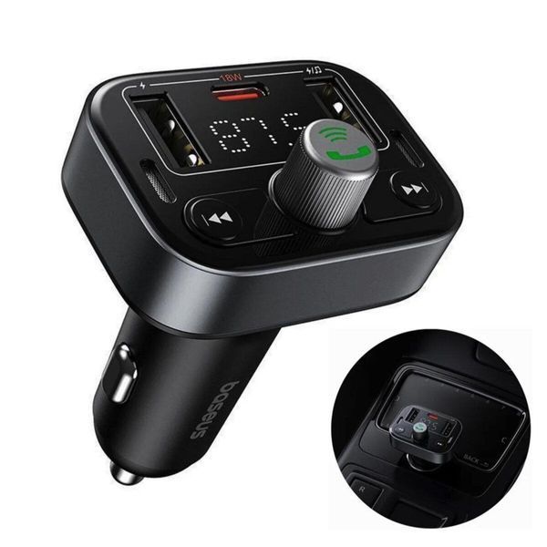 Автомобільний зарядний пристрій з FM-модулятором Baseus S-09 Pro Series Car FM Transmitter Cluster Black 656-00567 фото