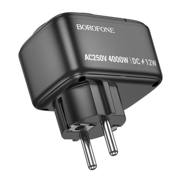 Мережевий фільтр BOROFONE BAC14 Wide 1-socket wall outlet (1C2A) (EU/GER) Black 656-03213 фото