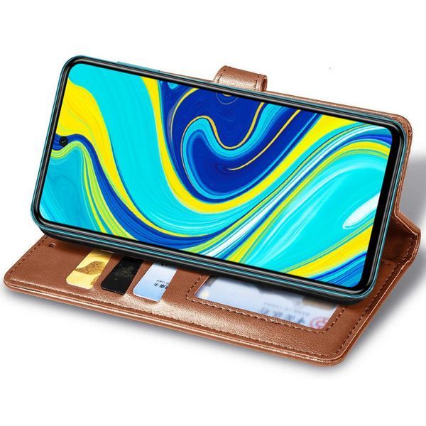 Кожаный чехол-книжка GETMAN Gallant (PU) для Xiaomi Redmi Note 9s / Note 9 Pro / Note 9 Pro Max Brown 777-06563 фото