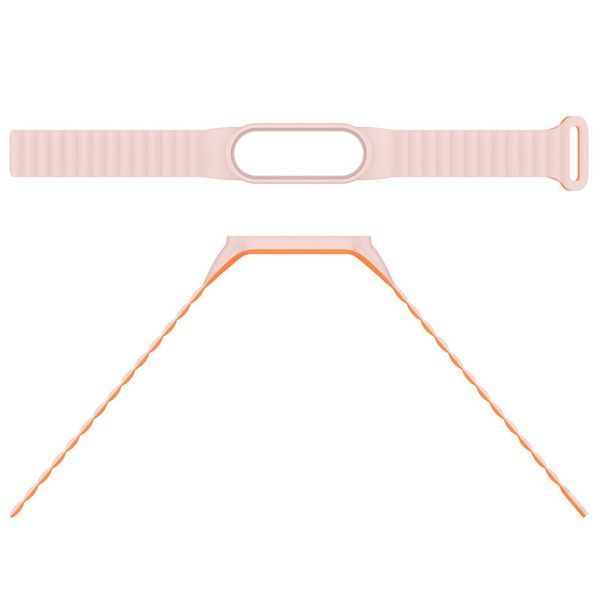 Ремешок Dual-color Magnetic для Xiaomi Mi Band 7/6/5/4/3 White / Orange 212-01645 фото