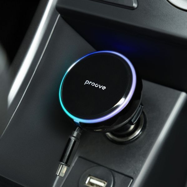 АЗП Proove Hammer 81W (Type-C + USB) + Retractable Type-C Cable Black CCHR81110001 фото