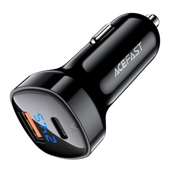 Автомобильное зарядное устройство ACEFAST B4 digital display 66W(USB-C+USB-A) dual port car charger 6974316280392 фото