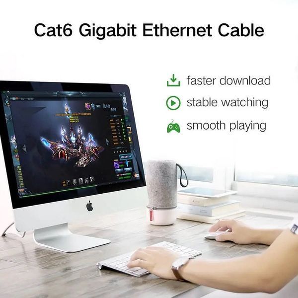 Сетевой кабель UGREEN NW102 Cat 6 U/UTP Lan Flat Cable 2m (Black)(UGR-50174) UGR-50174 фото