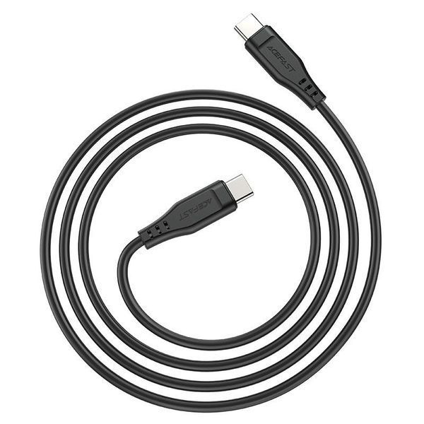 Кабель ACEFAST C3-03 Type-C to Type-C 3A, 60W, 1.2m, TPE, TPE connectors, Black 6974316280842 фото