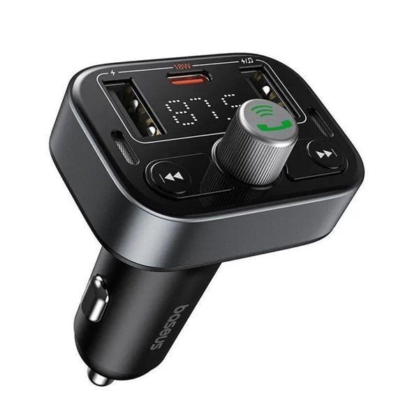 Автомобільний зарядний пристрій з FM-модулятором Baseus S-09 Pro Series Car FM Transmitter Cluster Black 656-00567 фото