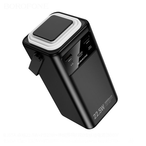 Power Bank Borofone BJ65A Velocity 50000mAh PD20W+22.5W (with cable Type-C, Micro, Lightning, USB) Black 216-00181 фото