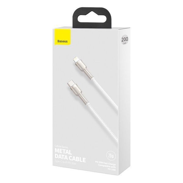 Кабель Baseus Cafule Series Metal Data Cable Type-C to iP PD 20W 2m White CATLJK-B02 фото
