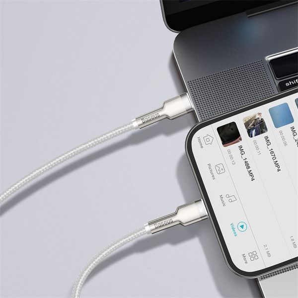 Кабель Baseus Cafule Series Metal Data Cable Type-C to iP PD 20W 2m White CATLJK-B02 фото