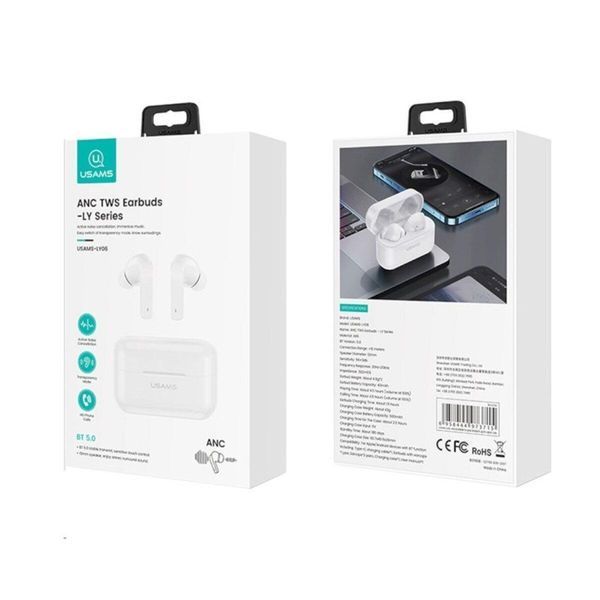 Навушники USAMS-LY06 ANC TWS Earbuds-- LY Series BT5.0 White 656-00970 фото