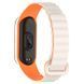 Ремешок Dual-color Magnetic для Xiaomi Mi Band 7/6/5/4/3 White / Orange 212-01645 фото 2