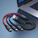 Кабель HOCO X76 USB to iP+Type-C+Micro 2A, 1m, nylon, aluminum connectors Black+Red+Blue 6931474768636 фото 4
