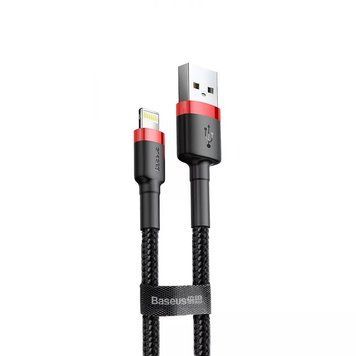 Кабель Baseus Cafule USB to Lightning 2.4A 0.5m Чорний із червоним 209-00216 фото
