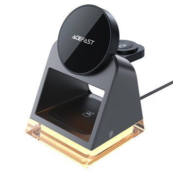 Беспроводное зарядное устройство ACEFAST E17 desktop 3-in-1 wireless charging holder Black 656-01265 фото